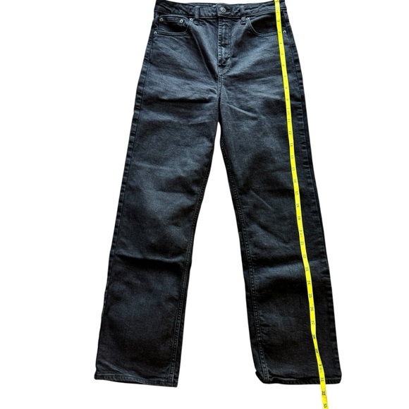 asos Design Jeans Womens Tapered Leg 28/30 Soft Black Denim High Rise - Picture 3 of 9